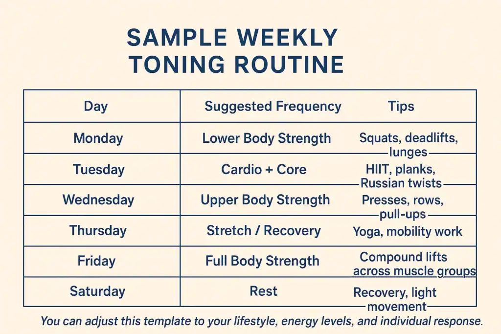 Weekly exercise Wokingham 	 plan graphic