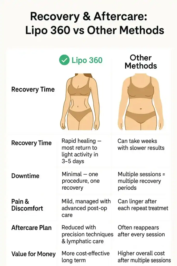 Recovery and Aftercare for Fat-Dissolving Surgery 2 Table to show fat dissolving injection aftercare Wokingham