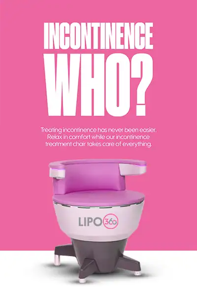 LIPO360 EMS Chair Can Help with Urinary Incontinence 2 Image of a urinary incontinence treatment seat Wokingham