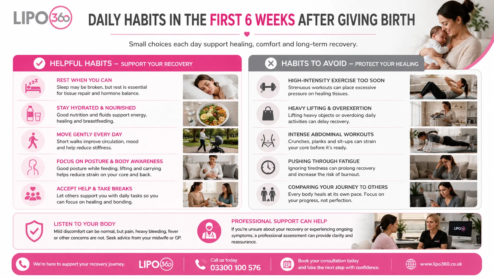 What to Do (and Avoid) in the First 6 Weeks After Giving Birth To Avoid Diastasis Recti 3 First 6 Weeks After Giving Birth To Avoid Diastasis Recti Wokingham : Daily Habits in the First 6 Weeks After Giving Birth